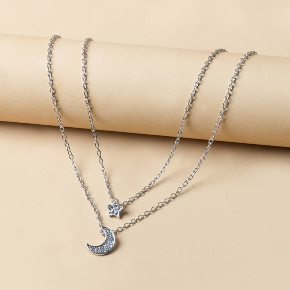 Silver Celestial Layered Necklace